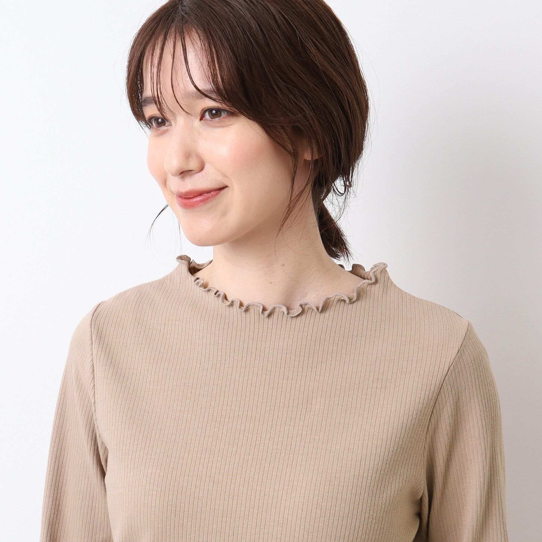 シューラルー SHOO・LA・RUE メロー使いボトルネック長袖インナー