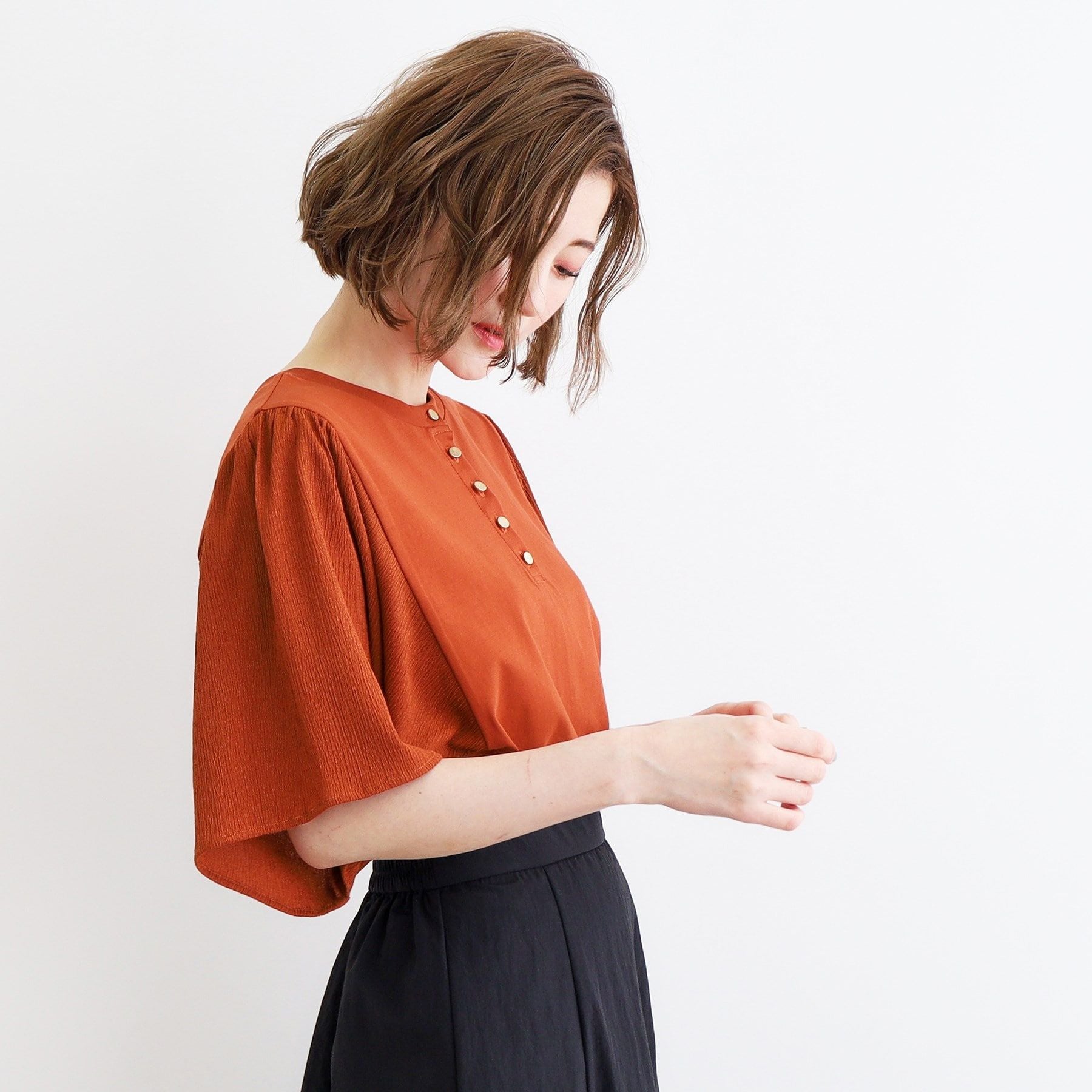 グローブ grove ＜接触冷感・UVカット・前後2WAY＞異素材スリーブプルオーバー
