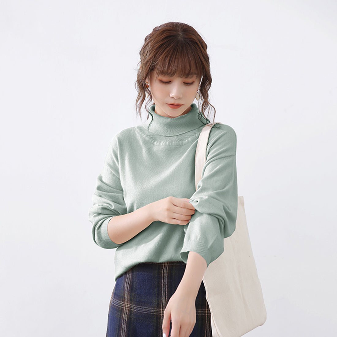 ドゥー ベル Doux Belle 秋新作 洗えるニット レディース/ トップス/ ニット カシミアタッチニット 長袖 秋 冬 オフィス （ブラック） ブラック