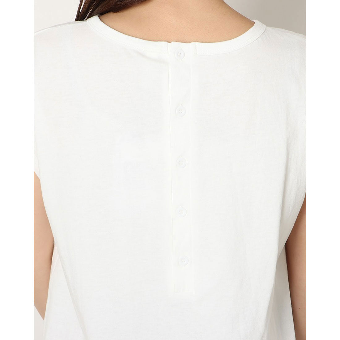 ジュノア JUNOAH バックボタンチュニックカットソー （ブラック） ブラック