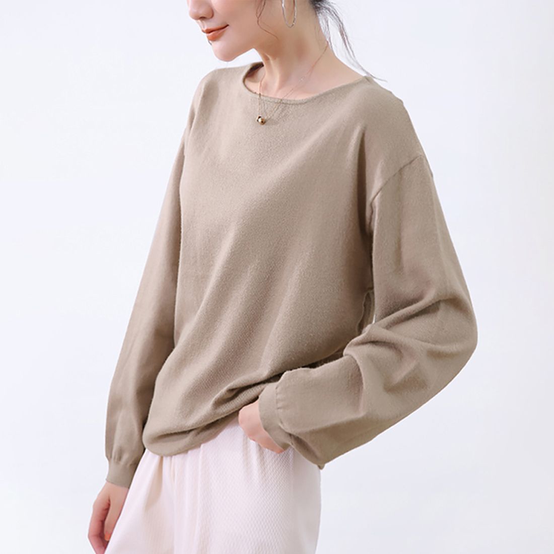 ドゥー ベル Doux Belle 秋新作 洗えるニット レディース/ トップス/ ニット カシミアタッチニット 長袖 秋 冬 オフィス