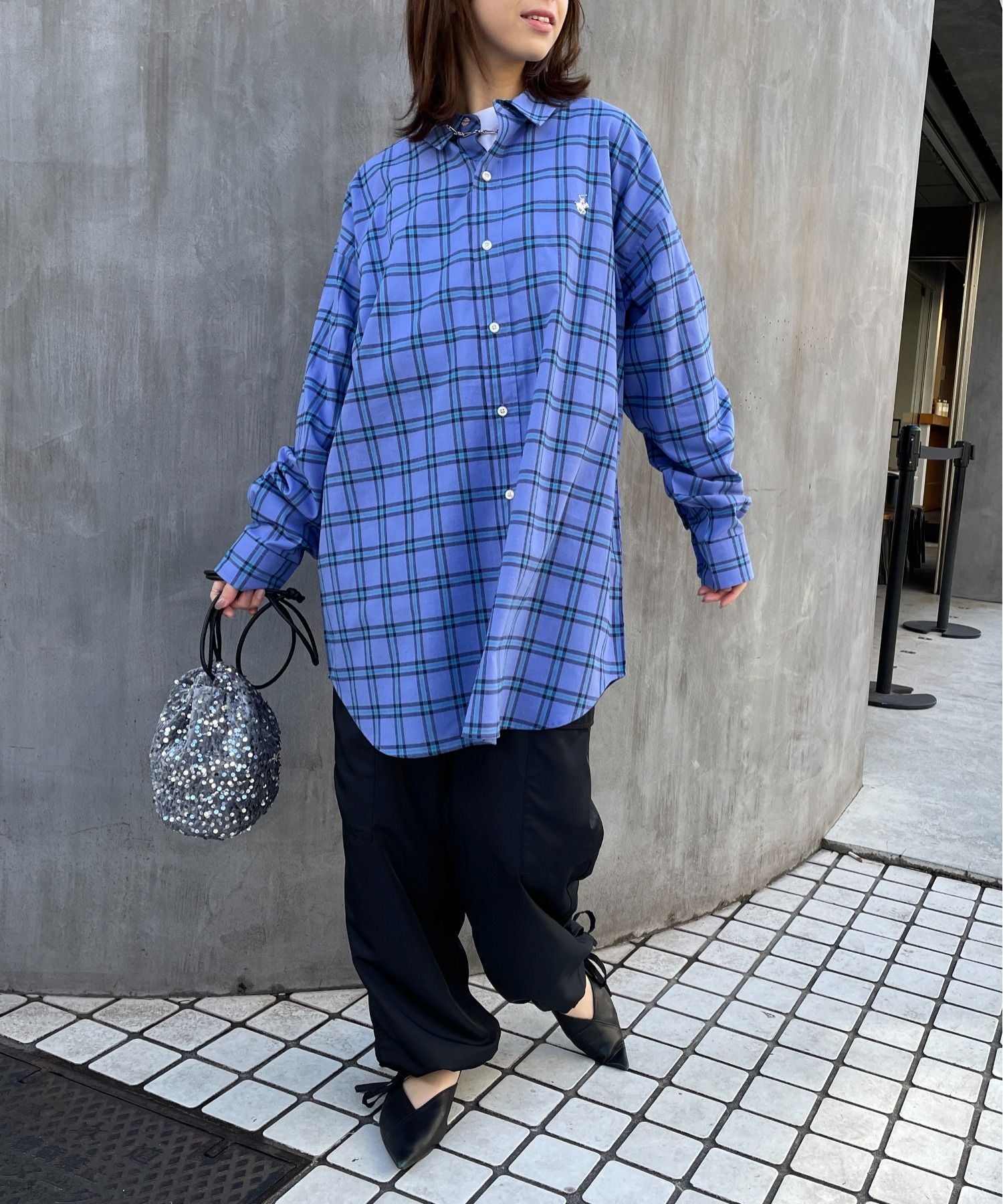 ビバリーヒルズポロクラブ BEVERLY HILLS POLO CLUB 【BEVERLY HILLS POLO CLUB】ワンポイントロゴBIGシルエット長袖シャツ 4187ー0140