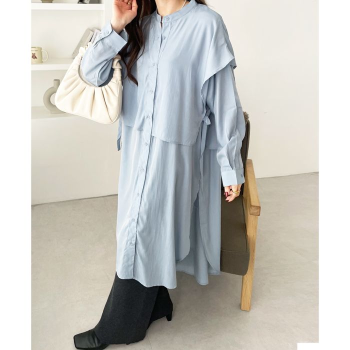 GeeRA Cape-style design shirt dress