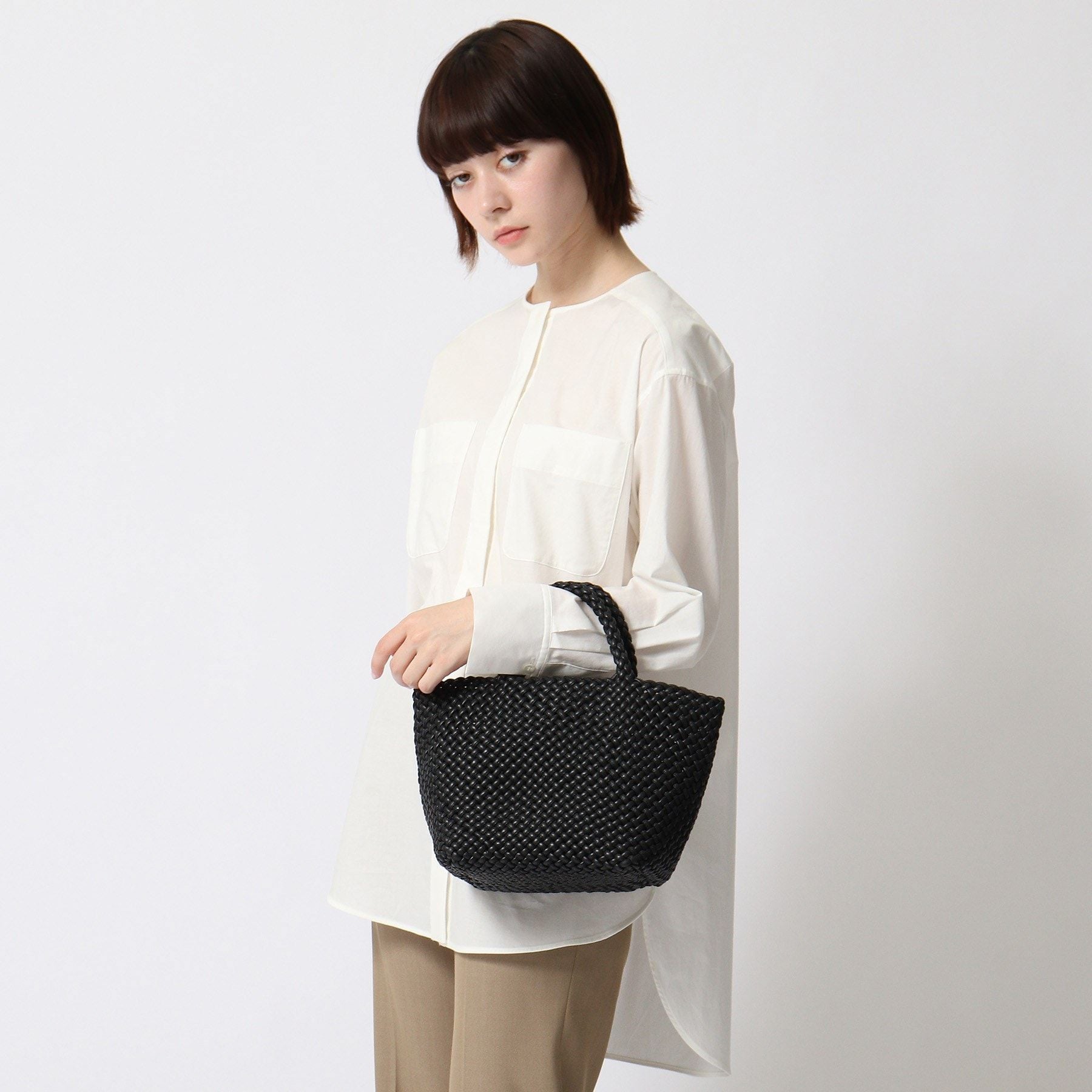 ヒロフ HIROFU 【ブレッツァナッパレース】レザーメッシュトートバッグ S 本革