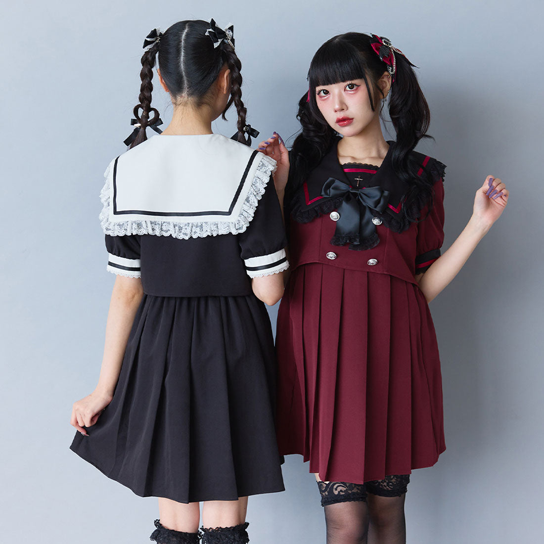 ユメテンボウ 夢展望 闇学園クロスワンピース （ネイビー×ブラック） ネイビー×ブラック