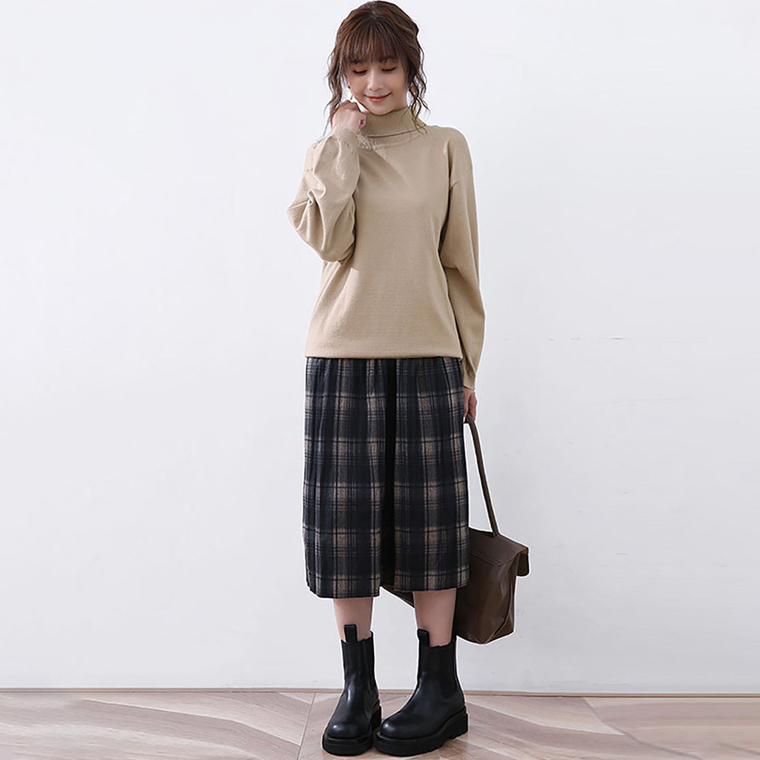 ドゥー ベル Doux Belle 秋新作 洗えるニット レディース/ トップス/ ニット カシミアタッチニット 長袖 秋 冬 オフィス （ブラック） ブラック