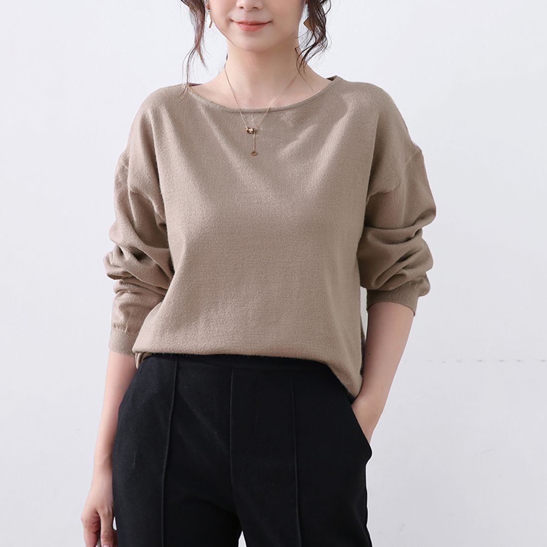 ドゥー ベル Doux Belle 秋新作 洗えるニット レディース/ トップス/ ニット カシミアタッチニット 長袖 秋 冬 オフィス