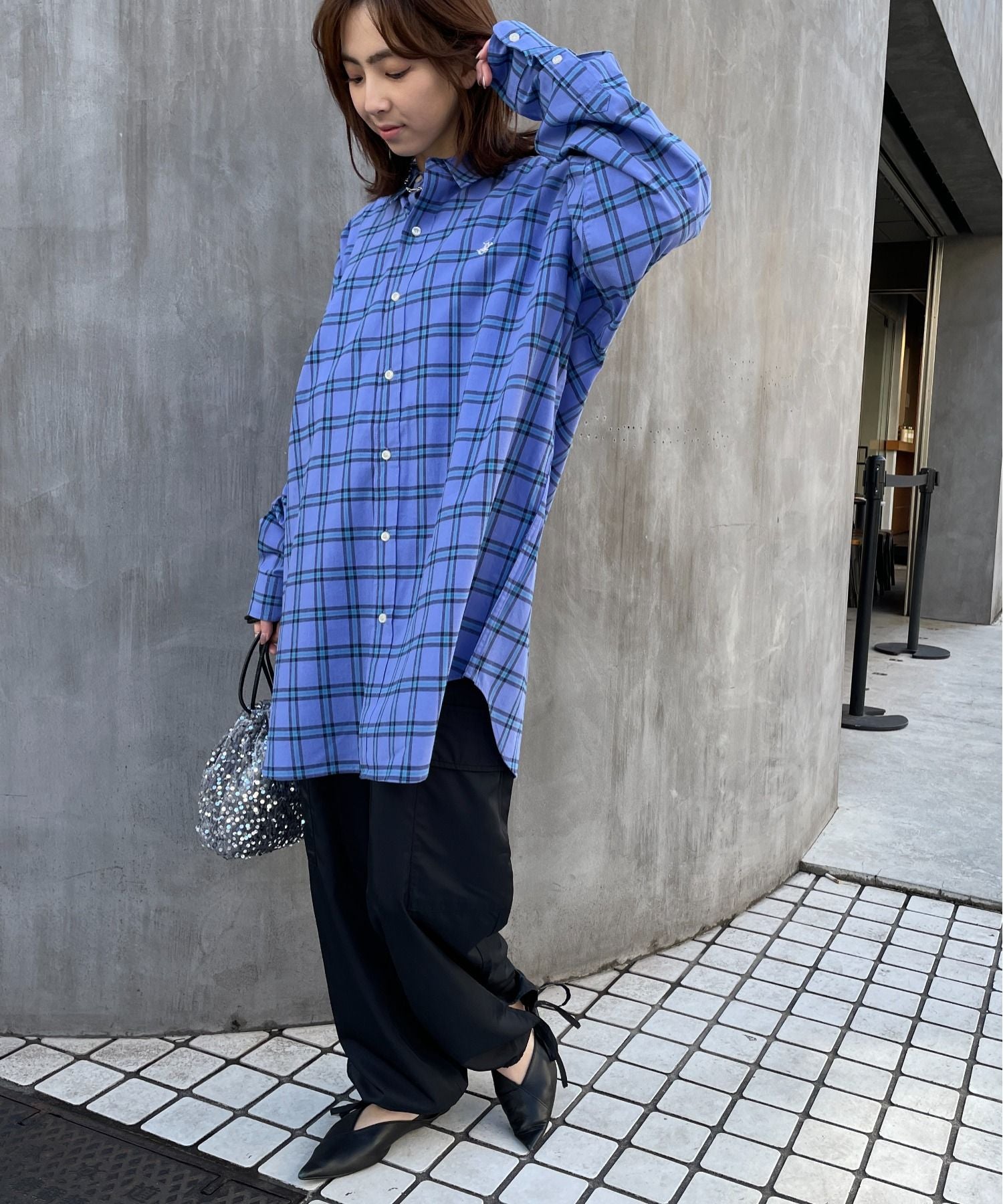 ビバリーヒルズポロクラブ BEVERLY HILLS POLO CLUB 【BEVERLY HILLS POLO CLUB】ワンポイントロゴBIGシルエット長袖シャツ 4187ー0140