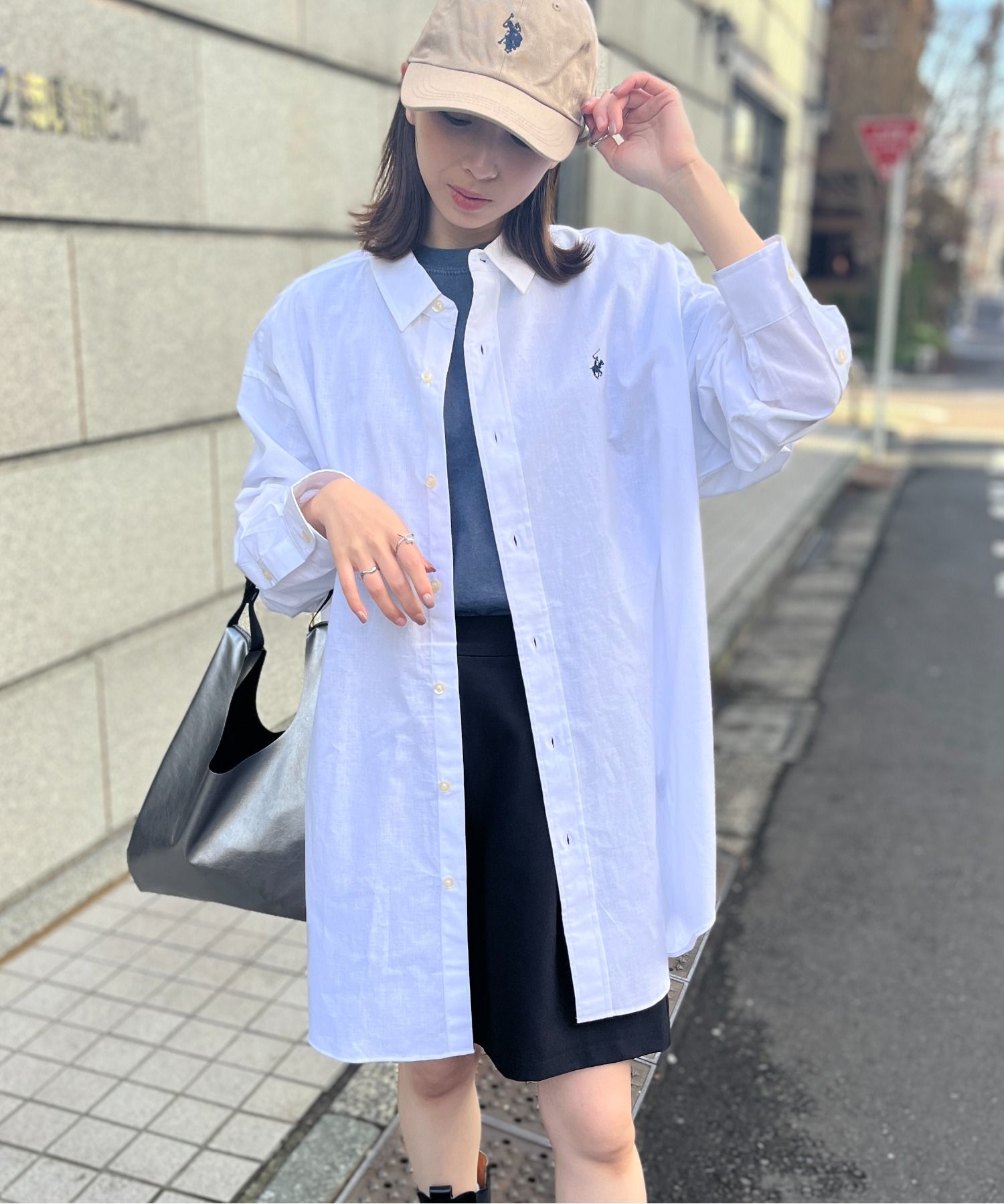 ビバリーヒルズポロクラブ BEVERLY HILLS POLO CLUB 【BEVERLY HILLS POLO CLUB】ワンポイントロゴBIGシルエット長袖シャツ 4187ー0140