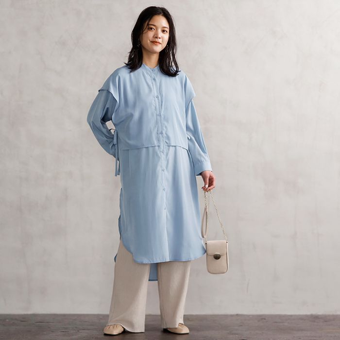 GeeRA Cape-style design shirt dress