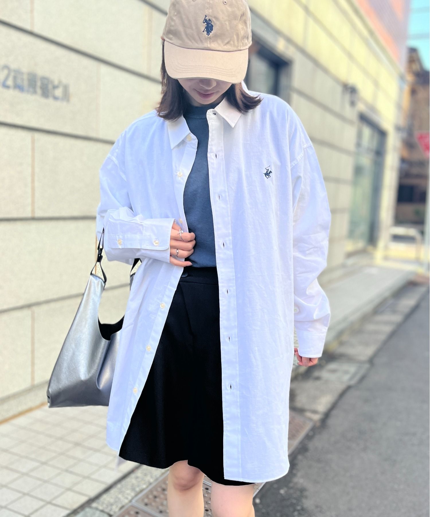 ビバリーヒルズポロクラブ BEVERLY HILLS POLO CLUB 【BEVERLY HILLS POLO CLUB】ワンポイントロゴBIGシルエット長袖シャツ 4187ー0140