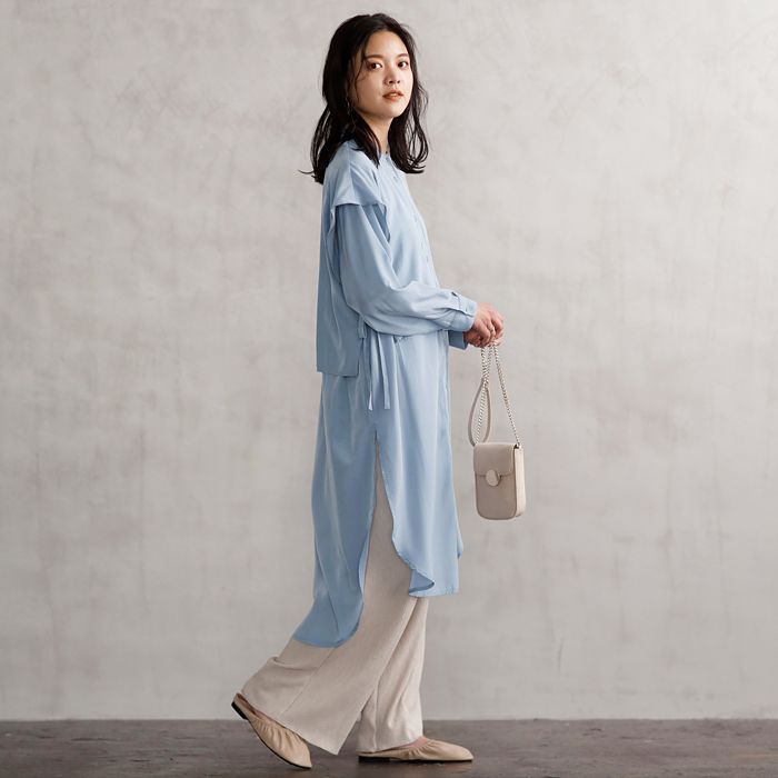 GeeRA Cape-style design shirt dress