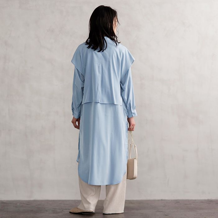 GeeRA Cape-style design shirt dress