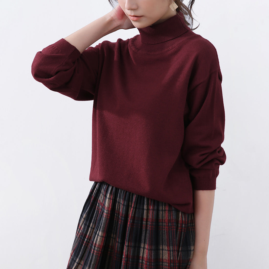 ドゥー ベル Doux Belle 秋新作 洗えるニット レディース/ トップス/ ニット カシミアタッチニット 長袖 秋 冬 オフィス （ブラック） ブラック