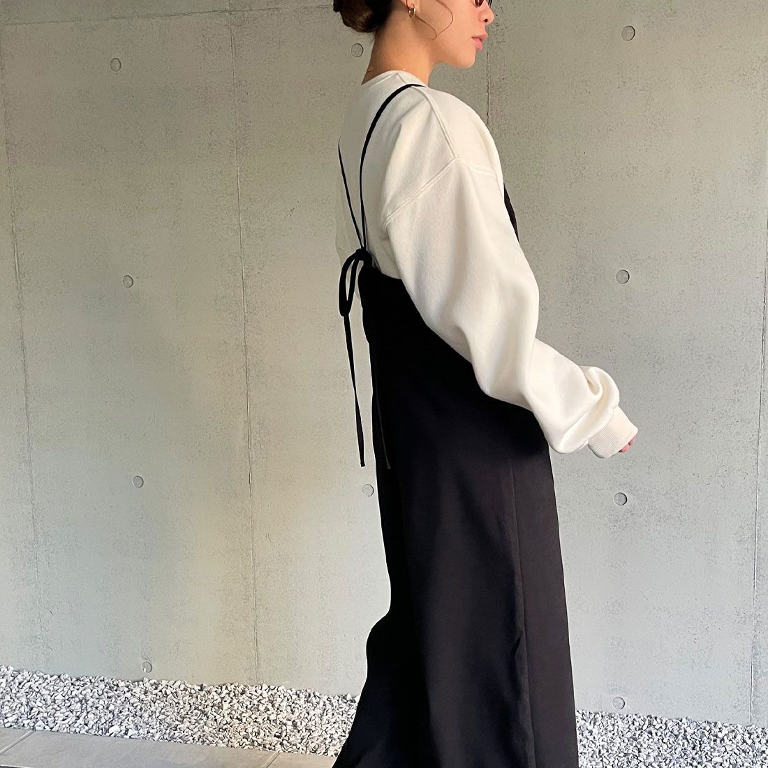 ジュノア JUNOAH バックリボンサロペット