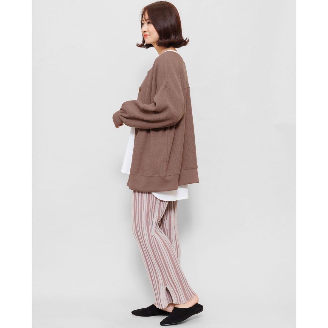 ミリアンデニ mili an deni 裏起毛前後2WAYニットBIGPプルオーバー