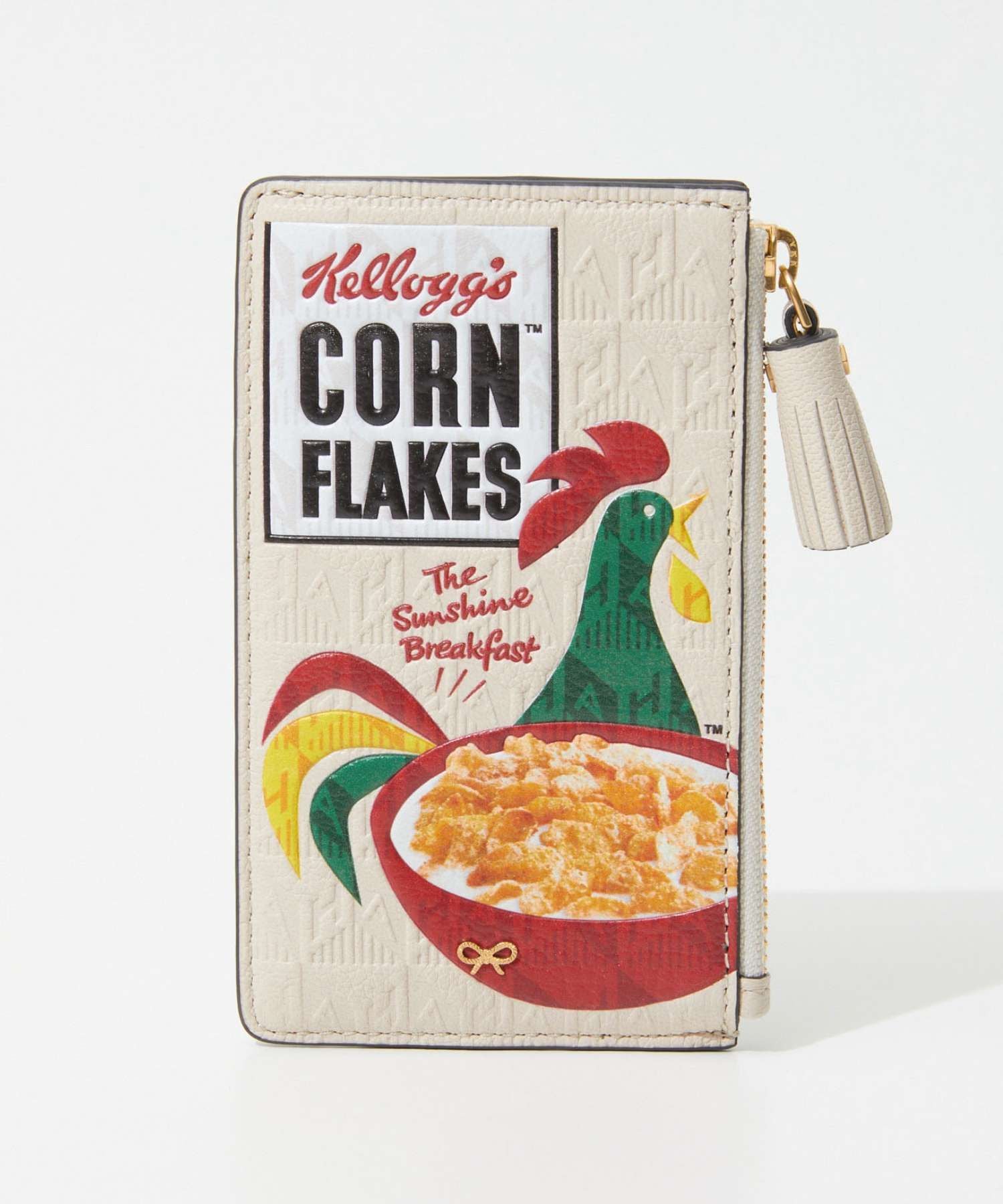 アニヤハインドマーチ Anya Hindmarch 5050925 182911 カードケース コーンフレーク Anya Brands Zip Card Case Cornflakes in Shiny Capra レディース フラグメントケース