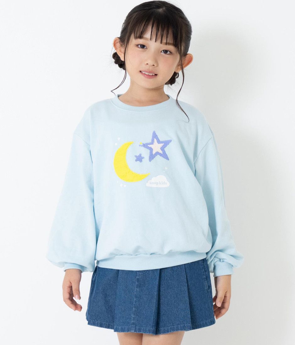 ANAP KIDS 星モチーフミニ裏毛スパンコールトレーナー