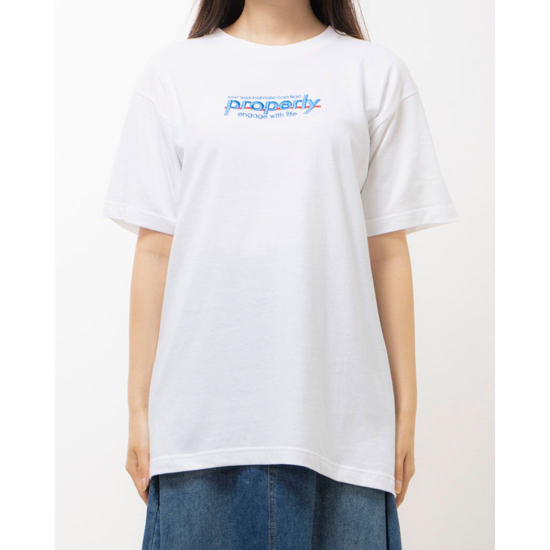 モディッシュガゼ MODISH GAZE properly刺繍Tシャツ