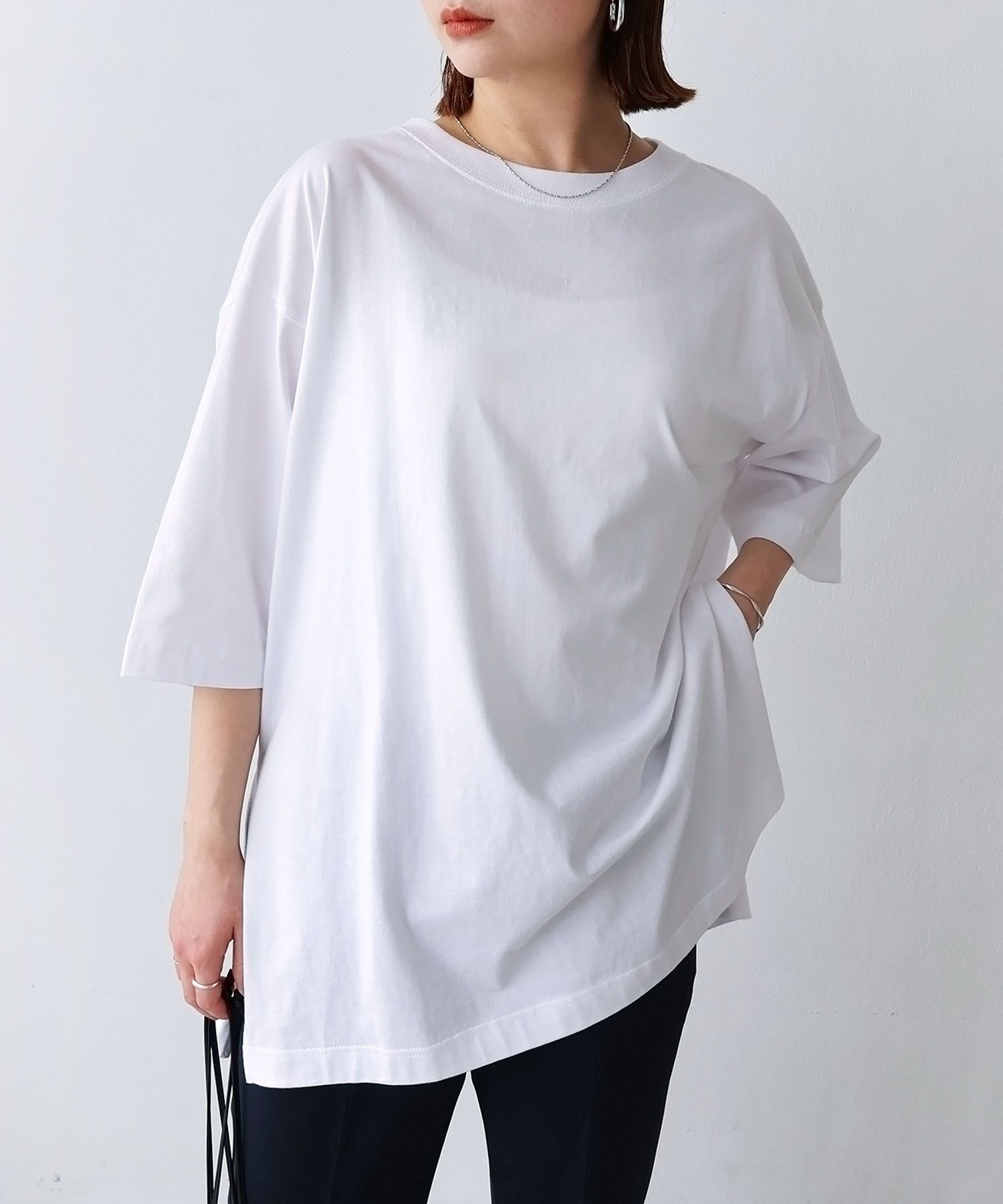 アンドミー andme コットン オーバーサイズ 半袖 Tシャツ