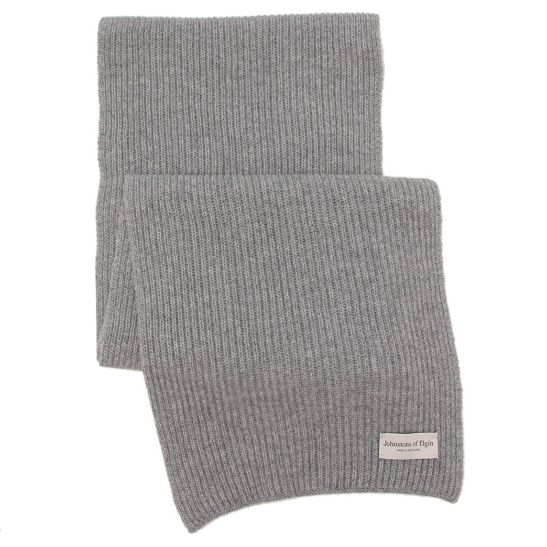 ジョンストンズ JOHNSTONS マフラー ニットリブマフラー グレー メンズ レディース ユニセックス JOHNSTONS HAA01684 HA0308 （SFA LIGHT GREY） SFA LIGHT GREY