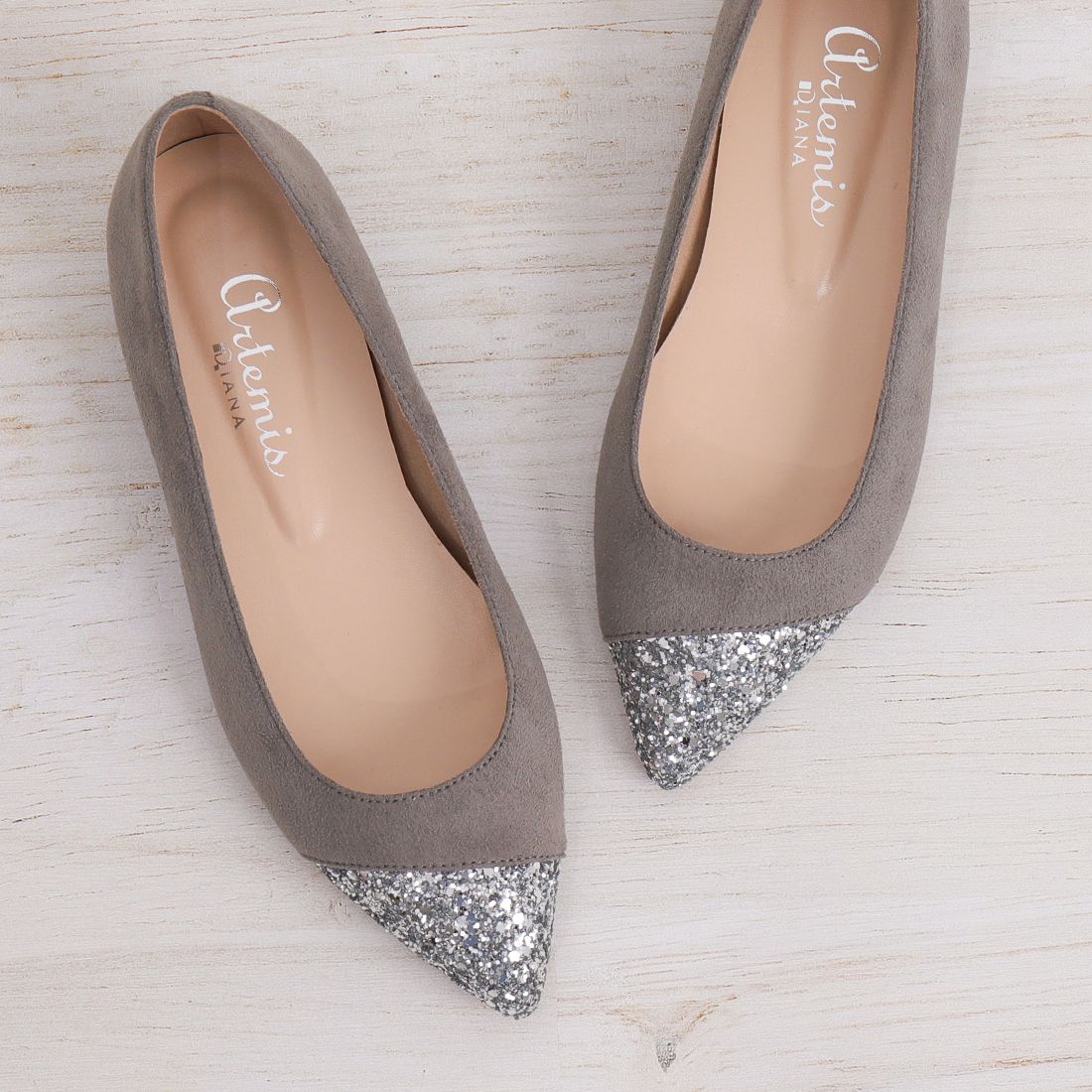 Artemis by Diana Animal print/glitter combination flat shoes
