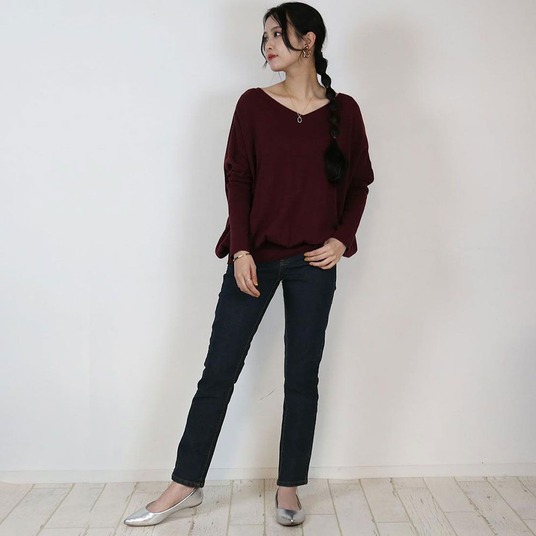 アットワン atONE 総ゴムウエストスキニーデニムパンツ