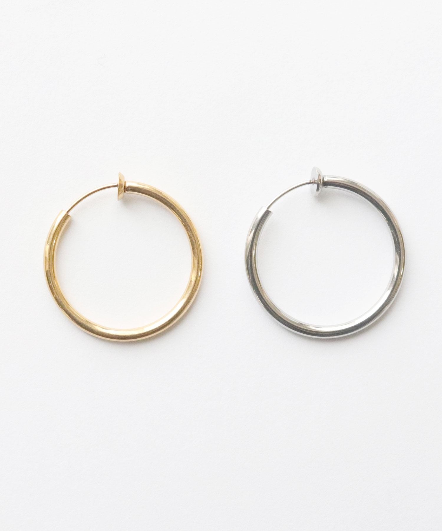 フロージュ florge 【7size展開】金属アレルギー対応 ステンレスシンプルフープイヤリング 12mm