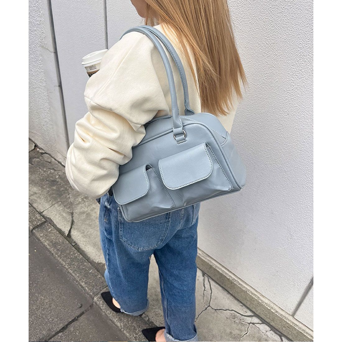 リアルスタイル REAL STYLE ハンドバッグ トートバッグ レディース 軽い 小さめ おしゃれ 通勤 黒 合皮 ミニ 女の子 通学 フェイクレザー 可愛い 韓国 シンプル