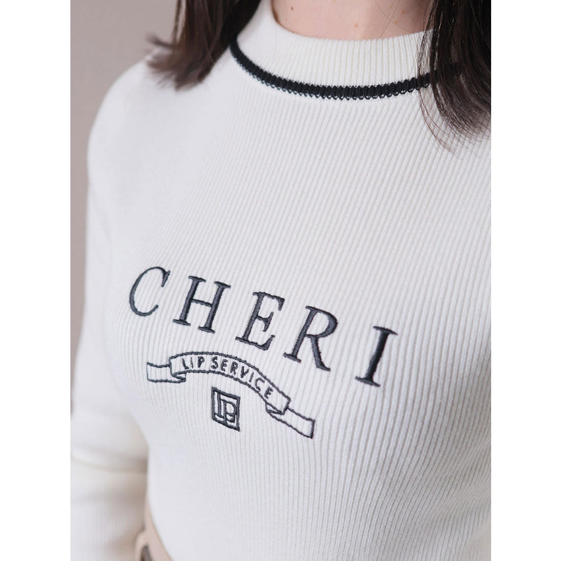 リップサービス LIP SERVICE CHERIリブニット （アイボリー） アイボリー
