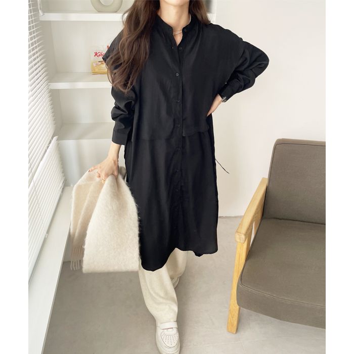 GeeRA Cape-style design shirt dress