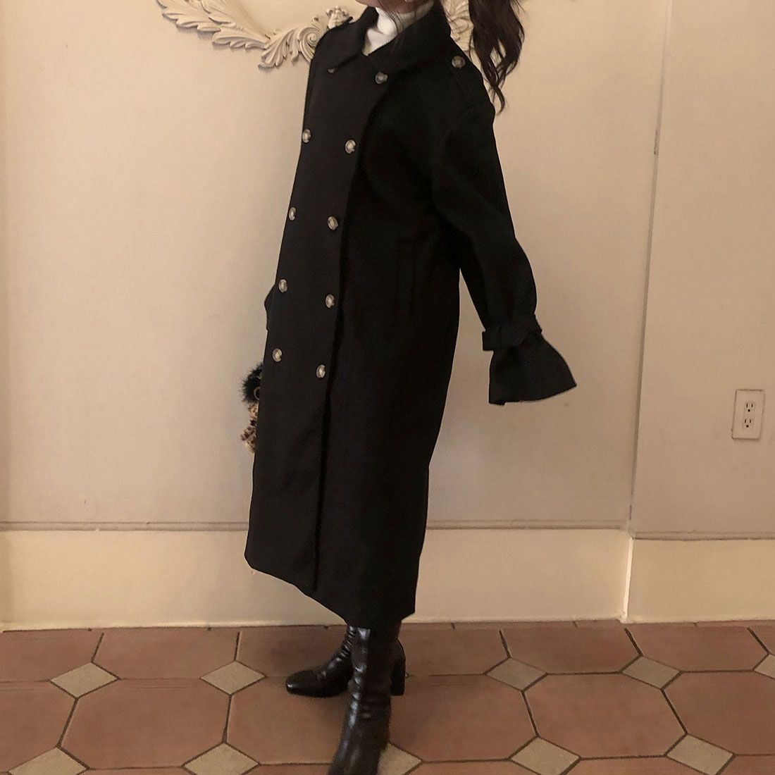 ジュノア JUNOAH ボリュームスリーブロングコート