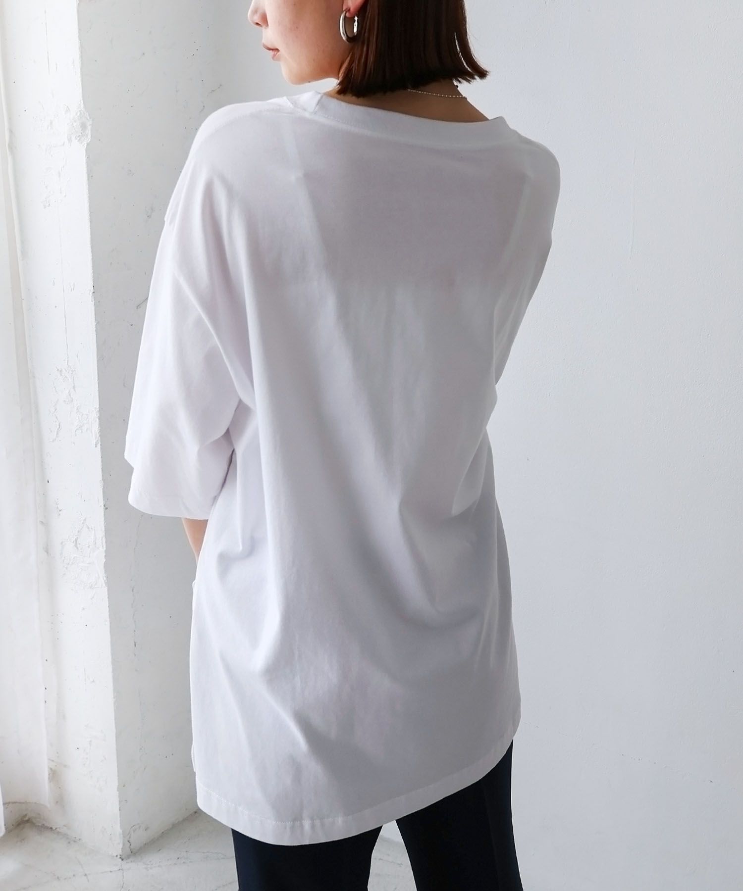 アンドミー andme コットン オーバーサイズ 半袖 Tシャツ