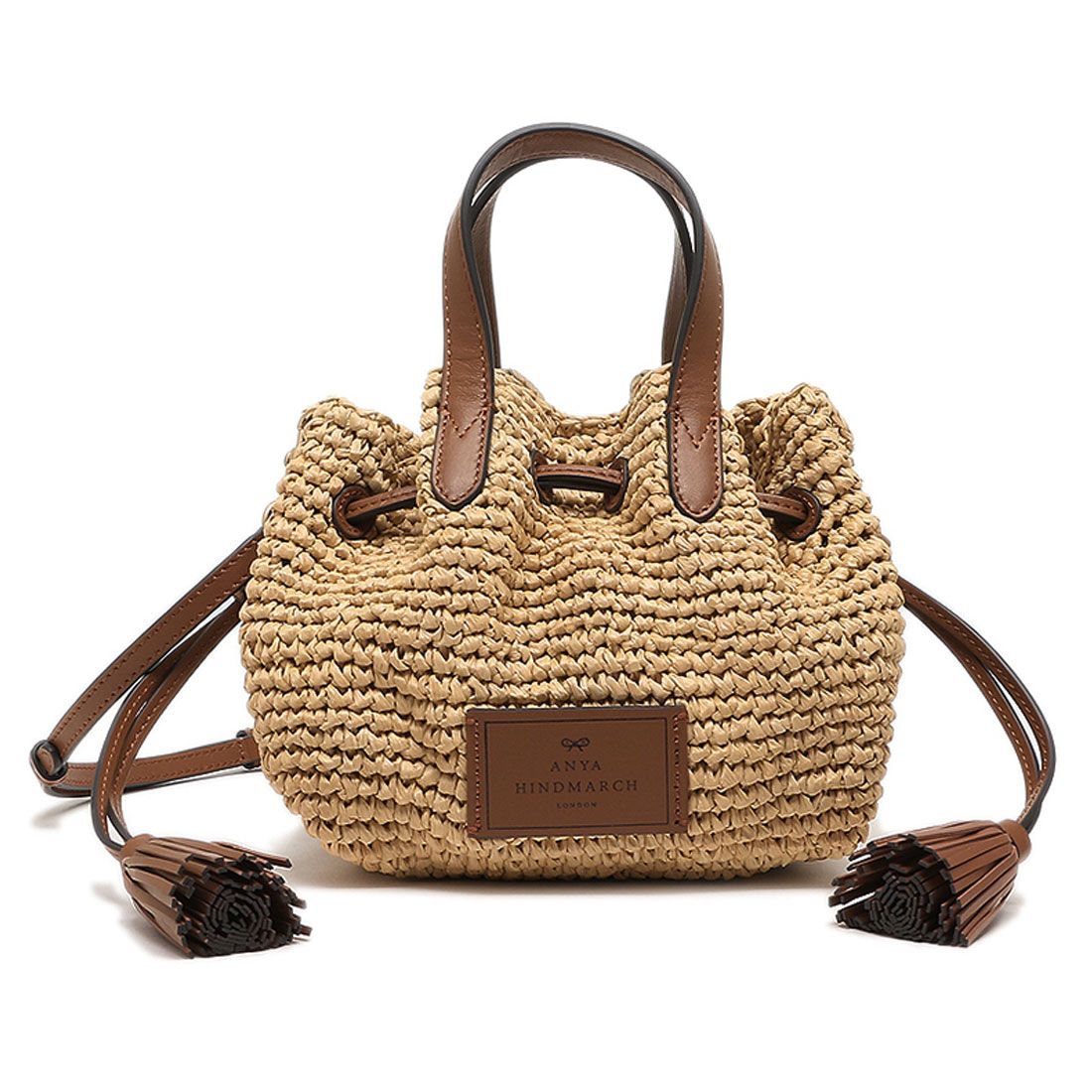 アニヤハインドマーチ Anya Hindmarch かごバッグ トートバッグ スモール ドローストリング トート ベージュ ブラウン レディース ANYA HINDMARCH 5050925163545 NATURAL