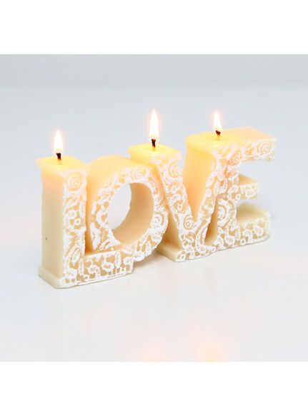 [Free marche.] Lace pattern LOVE candle [Non-returnable item]