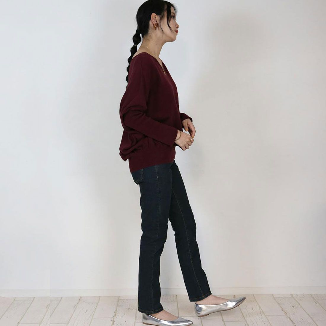 アットワン atONE 総ゴムウエストスキニーデニムパンツ