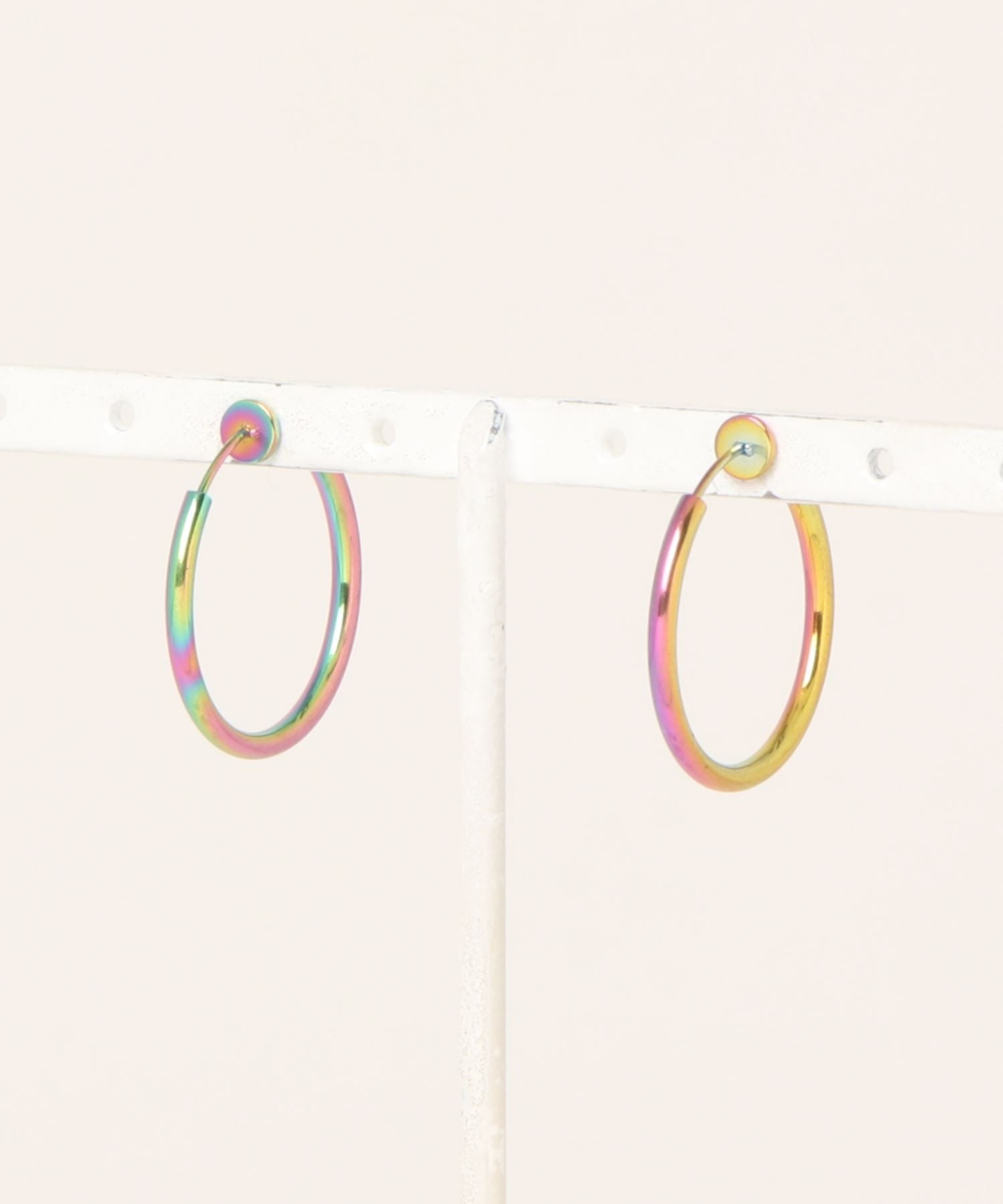 フロージュ florge 【7size展開】金属アレルギー対応 ステンレスシンプルフープイヤリング 12mm