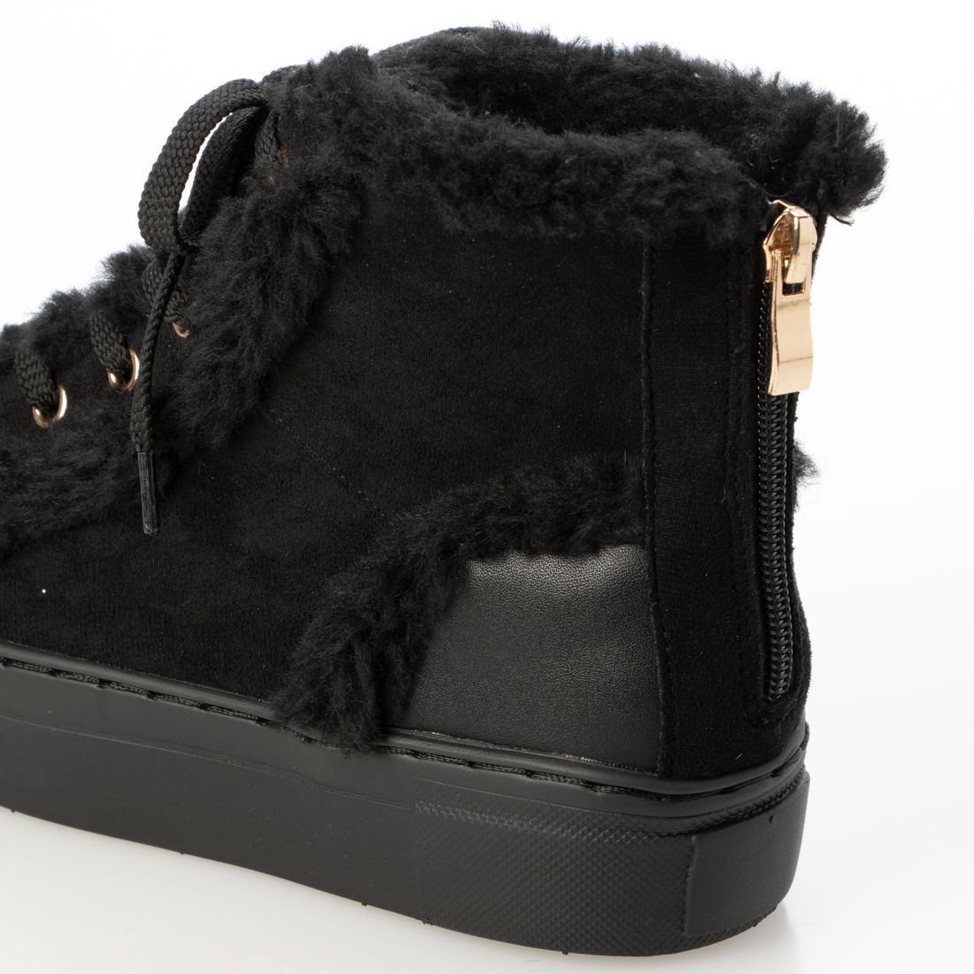 シックス CHICS ファーコンビレースアップスニーカー