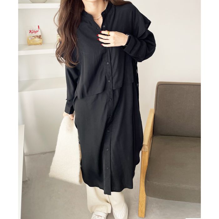 GeeRA Cape-style design shirt dress