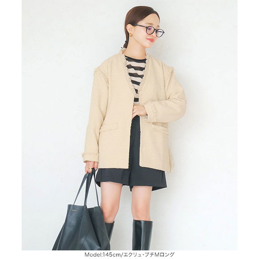 KOBE LETTUCE [Akiko Tanaka collaboration] Tweed jacket [Long] [Choice of 2 types] [K1246]