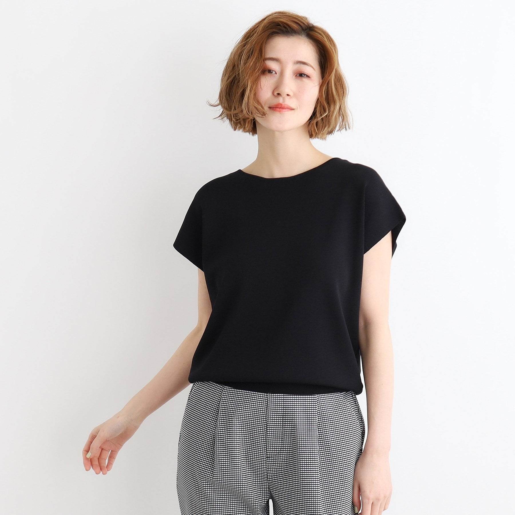 グローブ grove 【夏に嬉しい機能付き】やわらかドライタッチフレンチスリーブニット （ピンク(074)） ピンク(074)
