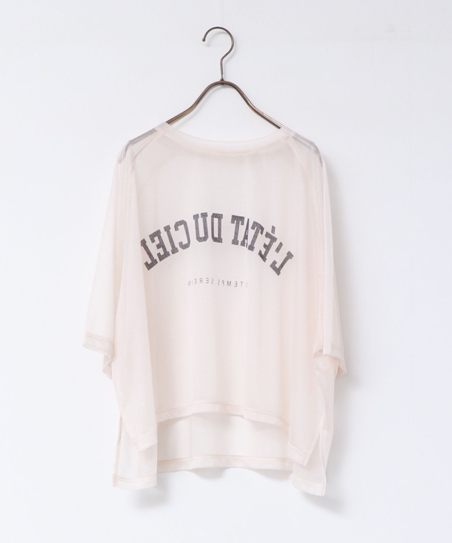 ハンチ hunch シアー カレッジロゴTシャツ