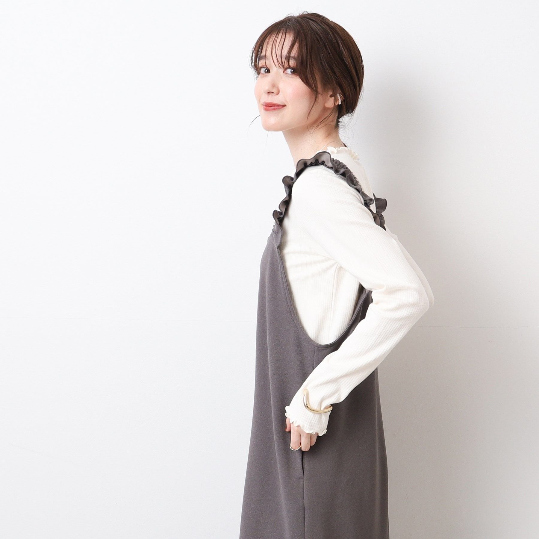 シューラルー SHOO・LA・RUE メロー使いボトルネック長袖インナー