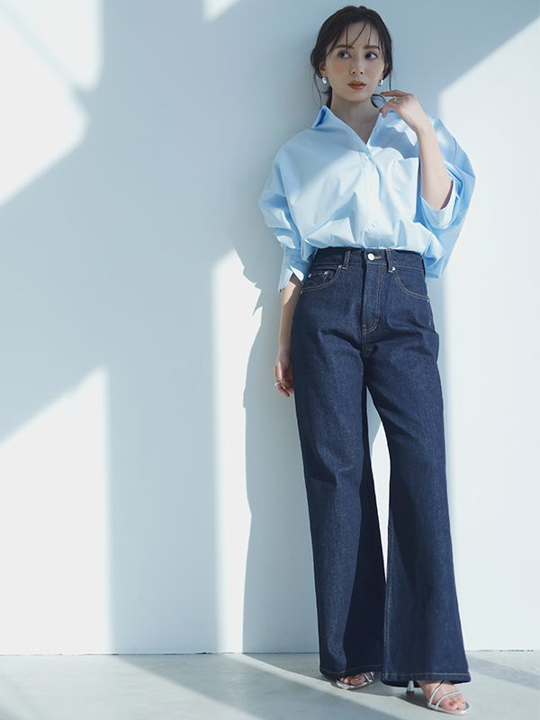 アニュアンス anuans Wide leg denim