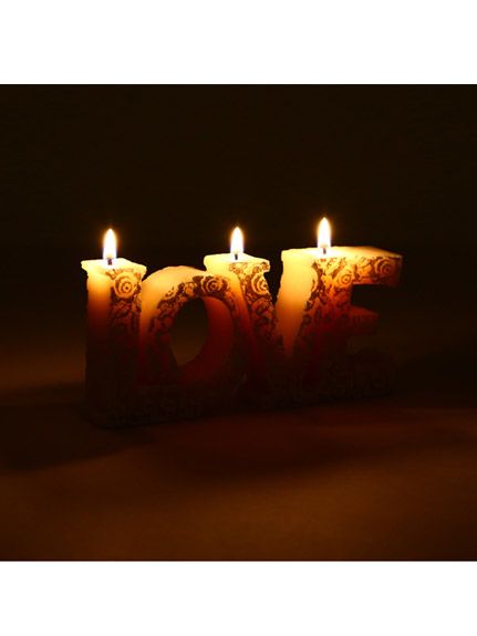 [Free marche.] Lace pattern LOVE candle [Non-returnable item]