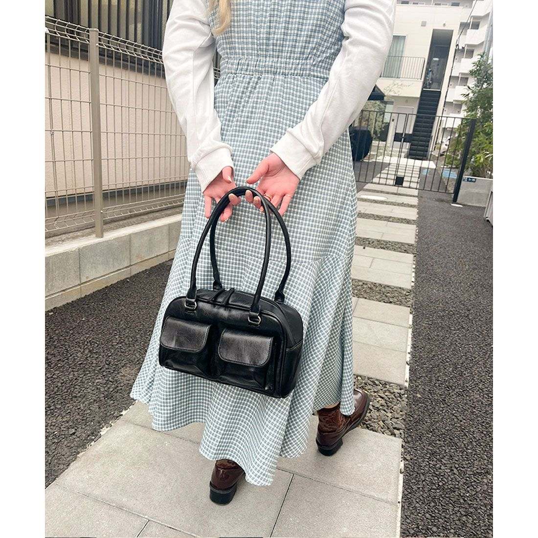 リアルスタイル REAL STYLE ハンドバッグ トートバッグ レディース 軽い 小さめ おしゃれ 通勤 黒 合皮 ミニ 女の子 通学 フェイクレザー 可愛い 韓国 シンプル