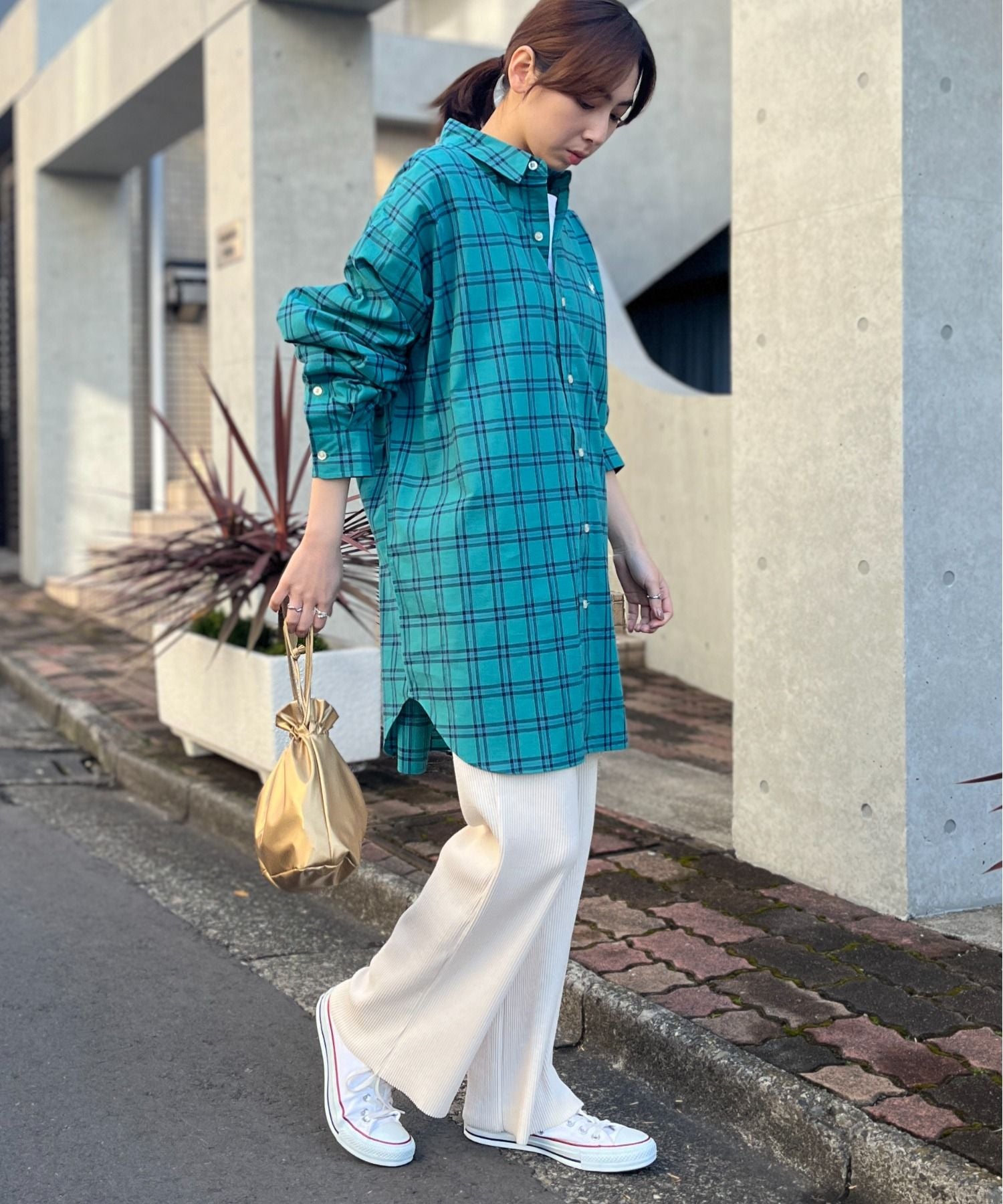ビバリーヒルズポロクラブ BEVERLY HILLS POLO CLUB 【BEVERLY HILLS POLO CLUB】ワンポイントロゴBIGシルエット長袖シャツ 4187ー0140