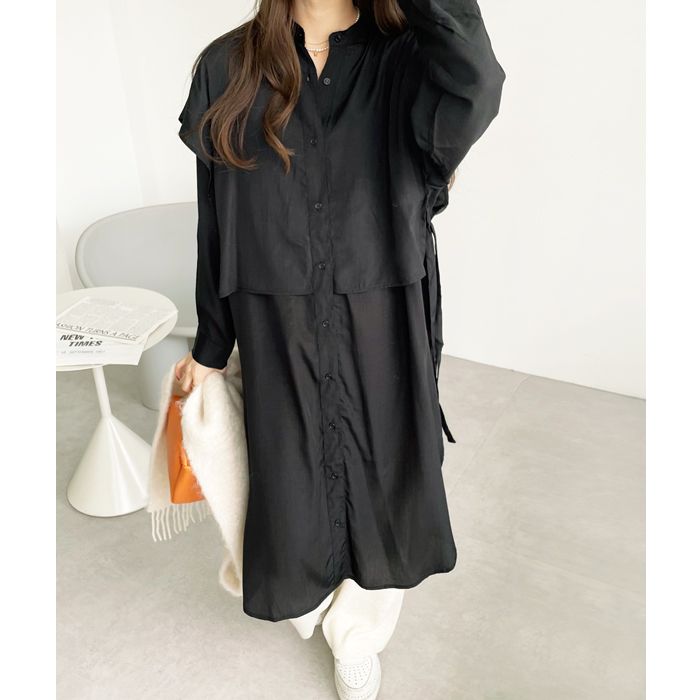 GeeRA Cape-style design shirt dress