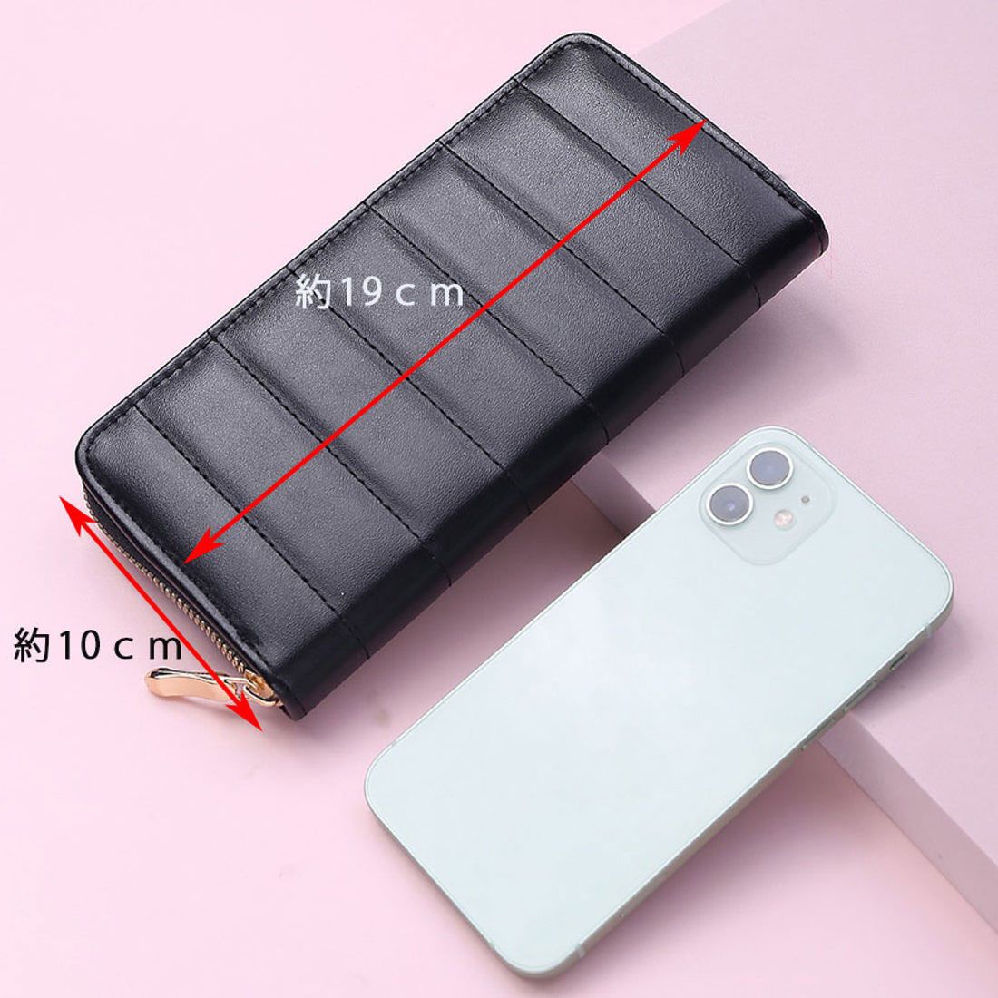 ショッピングゴー shoppinggo レディース メンズ 使いやすい長財布 ラウンドファスナー ウォレット 大容量長財布 型押し サイフ 小銭入れあり 男女兼用