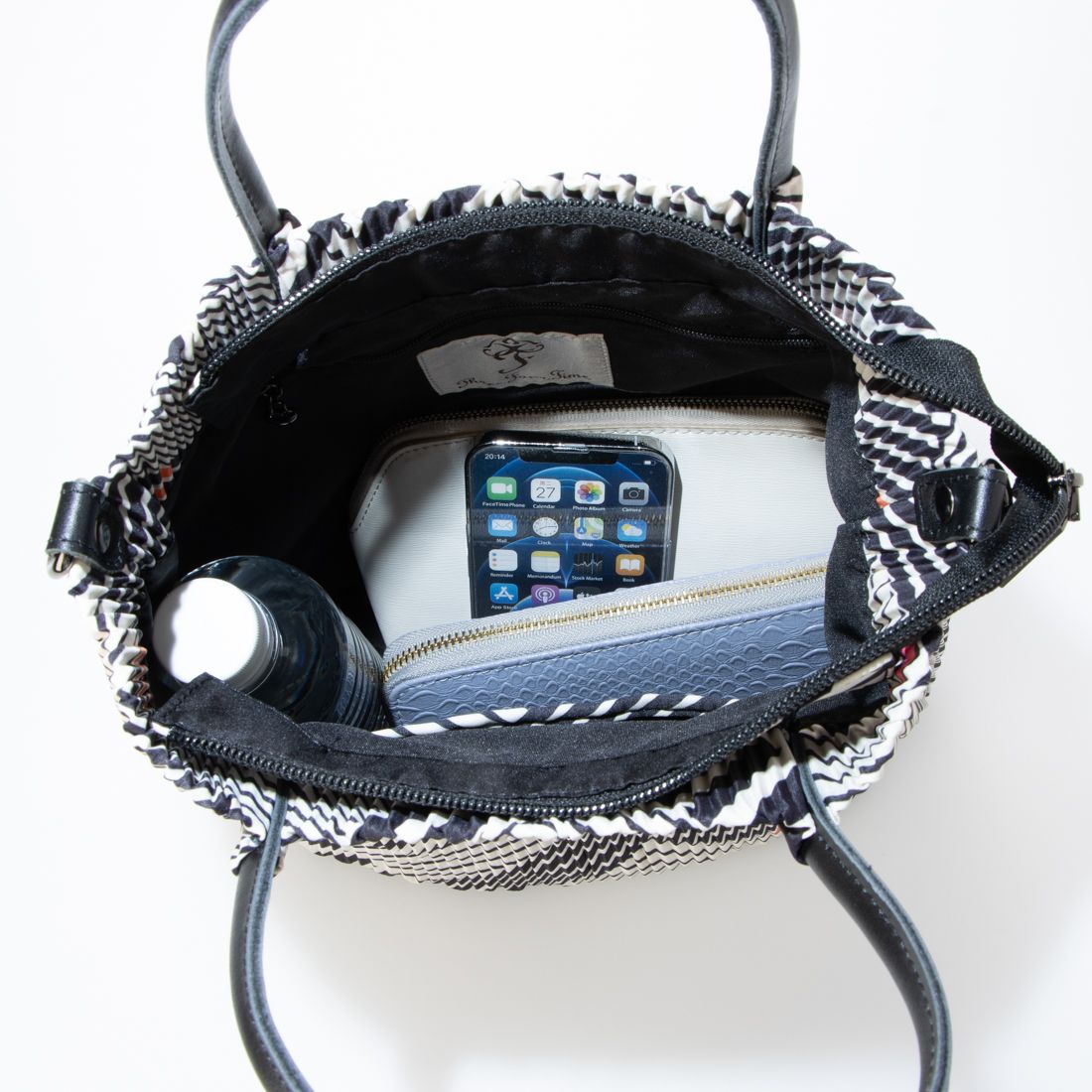 Three Four Time Trim Leather Pleats BAG